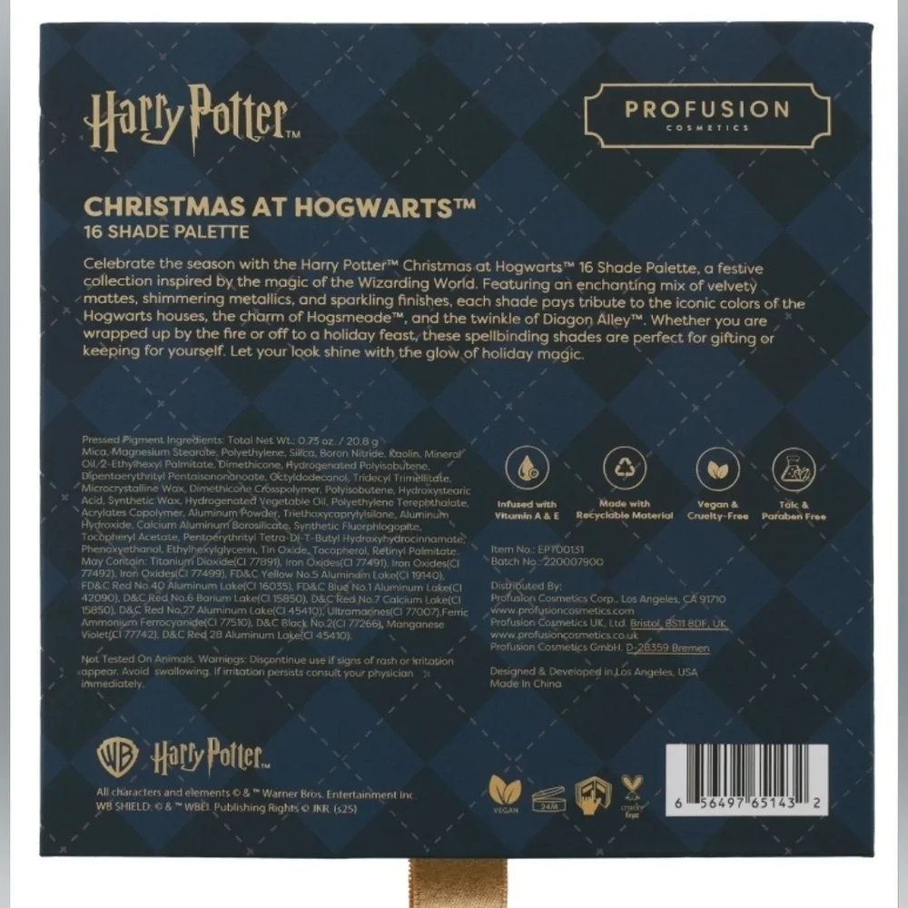 Profusion‎ Cosmetics Harry Potter Holiday Christmas at Hogwarts 16 Shade Palette